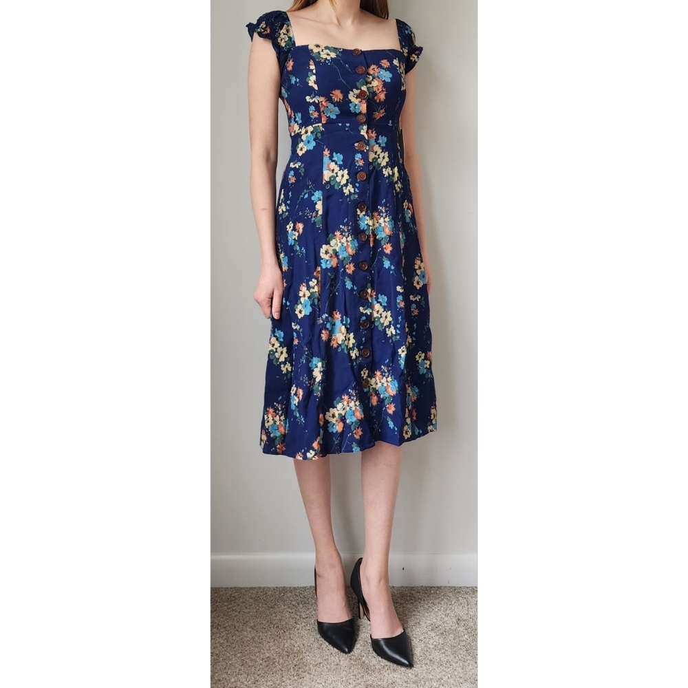 Capulet Mae Midi Dress in Sedona Floral Navy NWT